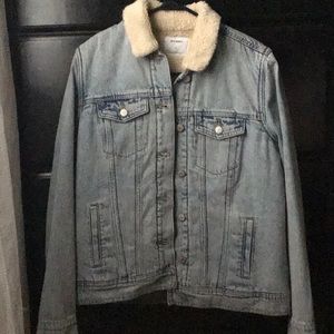 A teddy fur jean jacket